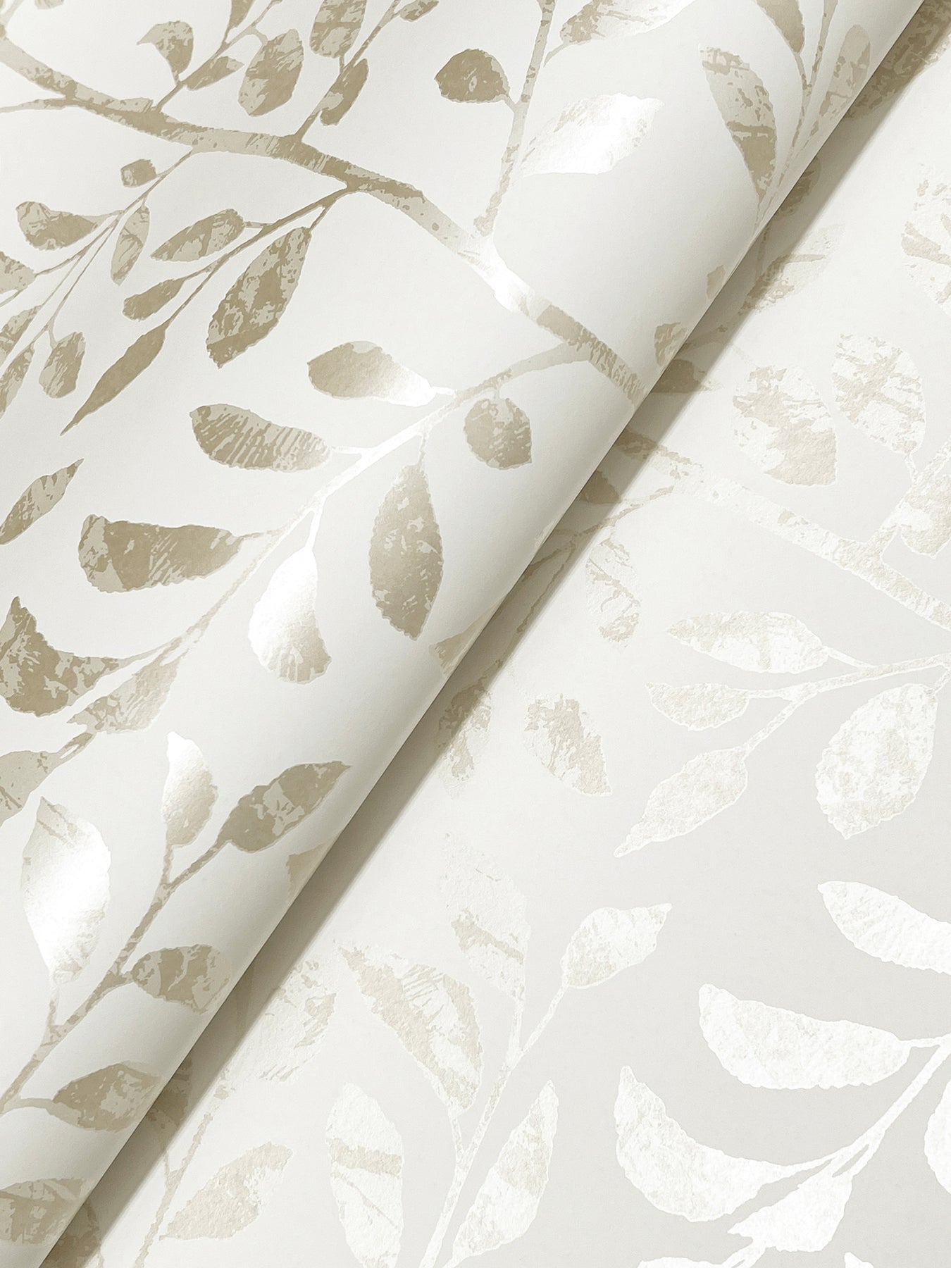 York Wallcoverings A-Street Prints Sagecrest Platinum Sapling Wallpaper Botanical Modern Platinum  Wallpaper - 4177-83308
