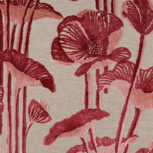 D.V. KAP HOME 4177-B-YARD Vanity Fabric - Blossom Floral  Blush, Red   - Vanity