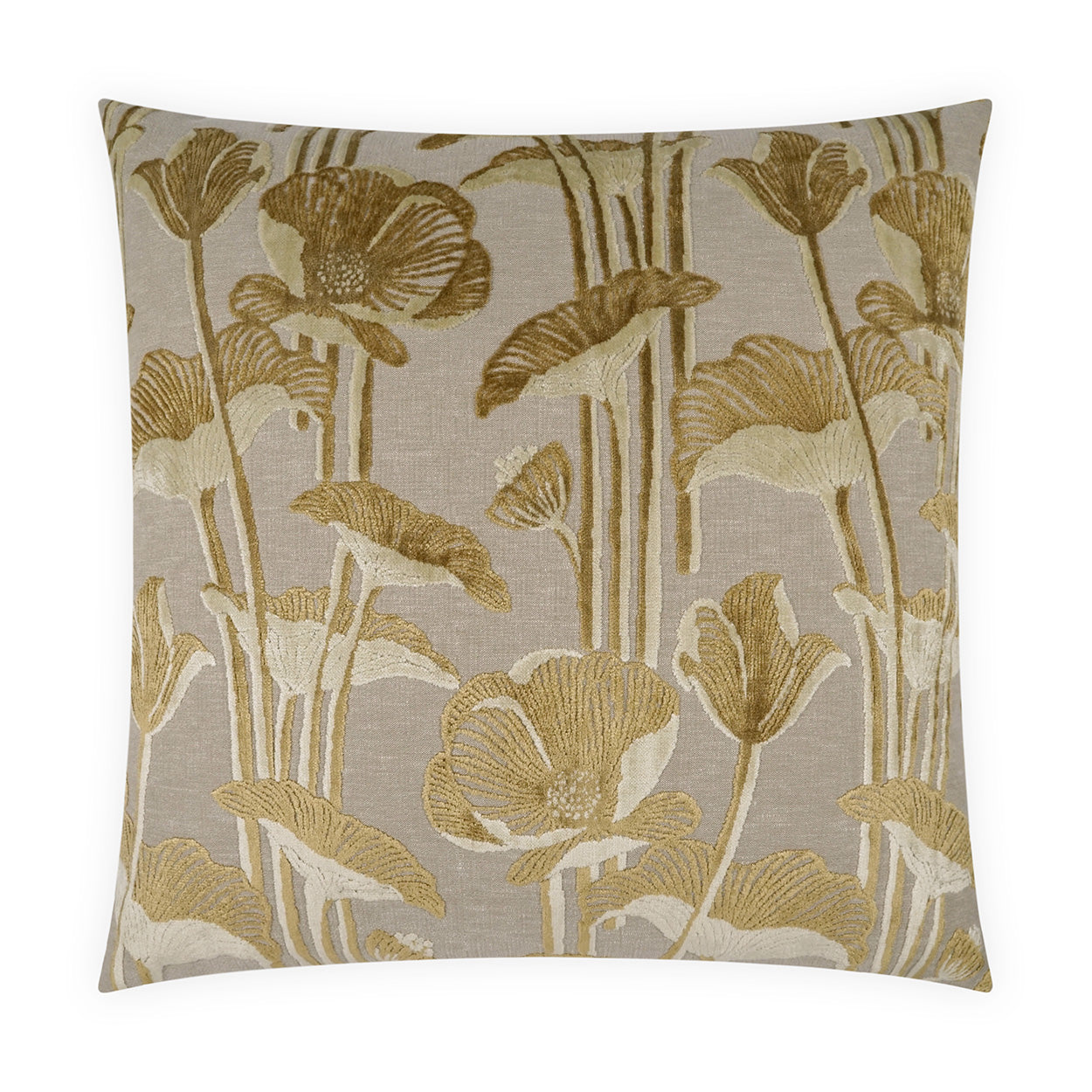 D.V. KAP HOME Vanity 24x24 decorative throw pillow in soft neutral textured design, styled on sofa for modern home décor, available at Primoends.