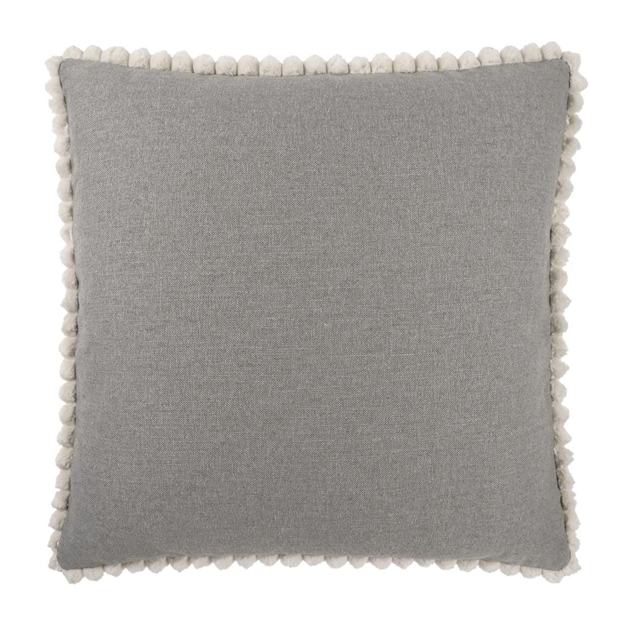 D.V. KAP HOME   24" x 24" Pom Chic Pillow - Grey Solid, Faux Fur    - 4179-G-2424