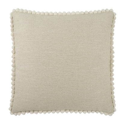 D.V. KAP HOME   24" x 24" Pom Chic Pillow - Linen Solid, Faux Fur    - 4179-L-2424