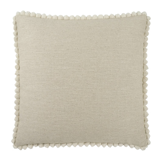 D.V. KAP HOME   24" x 24" Pom Chic Pillow - Linen Solid, Faux Fur    - 4179-L-2424
