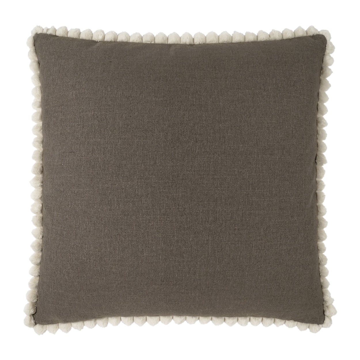 D.V. KAP HOME   24" x 24" Pom Chic Pillow - Mink Solid, Faux Fur    - 4179-M-2424