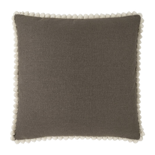 D.V. KAP HOME   24" x 24" Pom Chic Pillow - Mink Solid, Faux Fur    - 4179-M-2424
