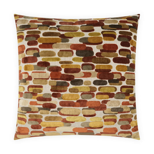 D.V. KAP HOME   24" x 24" Capsules Pillow - Turmeric Circular - Dots, Abstract    - 4183-T-2424