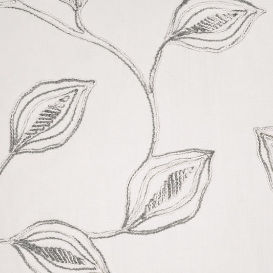 D.V. KAP HOME 4190-YARD Riley Fabric Textured, Floral, Transitional  Ivory, Grey   - Riley