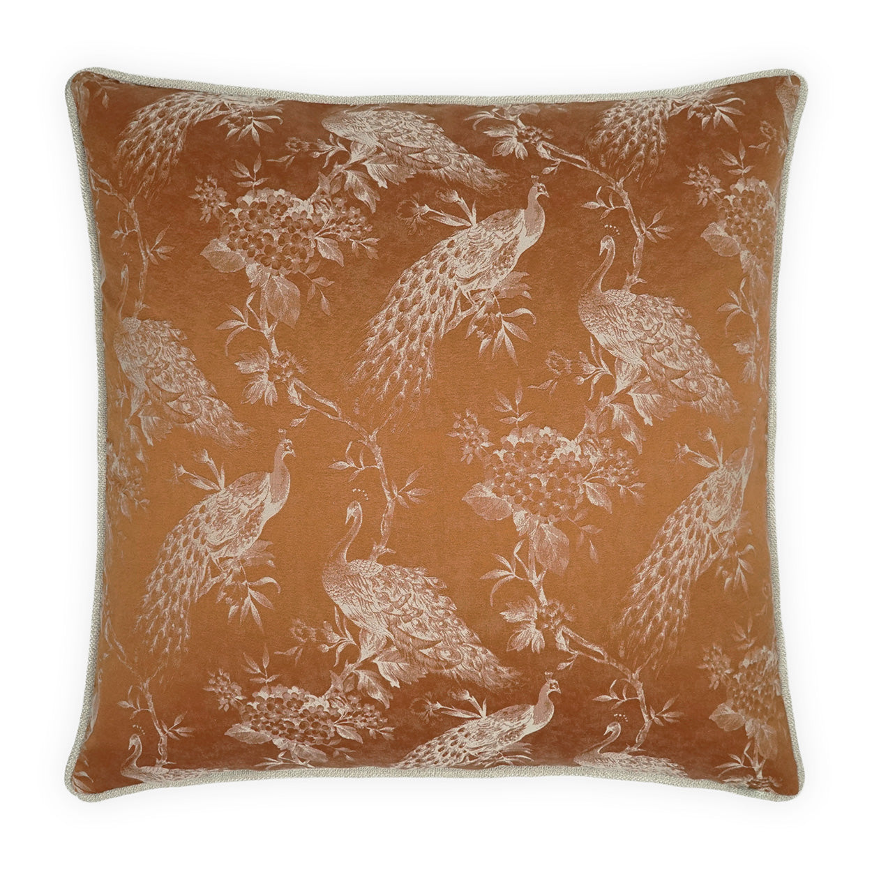 D.V. KAP HOME   24" x 24" Rococo Pillow - Copper Traditional, Novelty, Animal    - 4191-C-2424