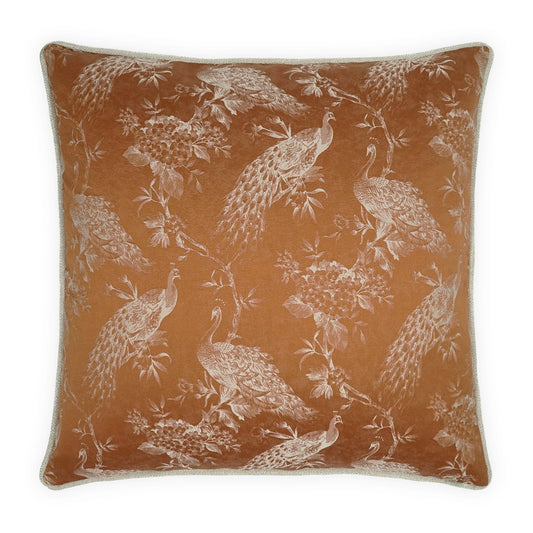 D.V. KAP HOME   24" x 24" Rococo Pillow - Copper Traditional, Novelty, Animal    - 4191-C-2424