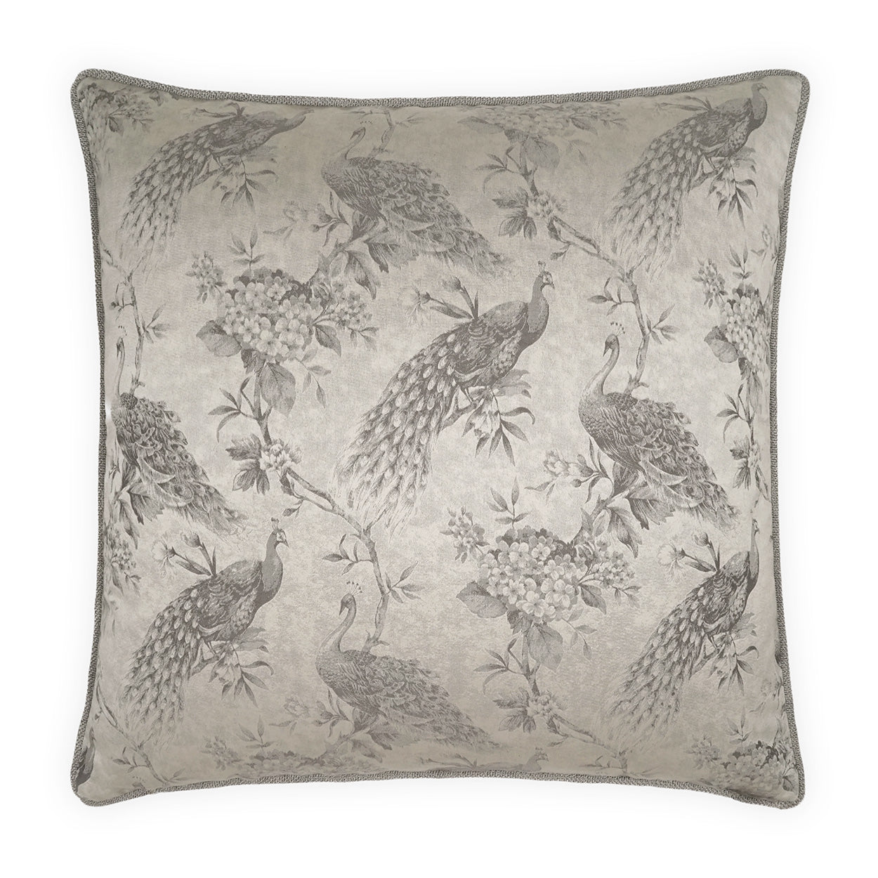 D.V. KAP HOME   24" x 24" Rococo Pillow - Smoke Traditional, Novelty, Animal    - 4191-S-2424