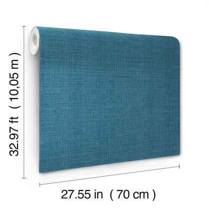 Dark blue open-weave wallpaper on a roll with white core; 70 cm wide, 10.05 m long; textured surface.
