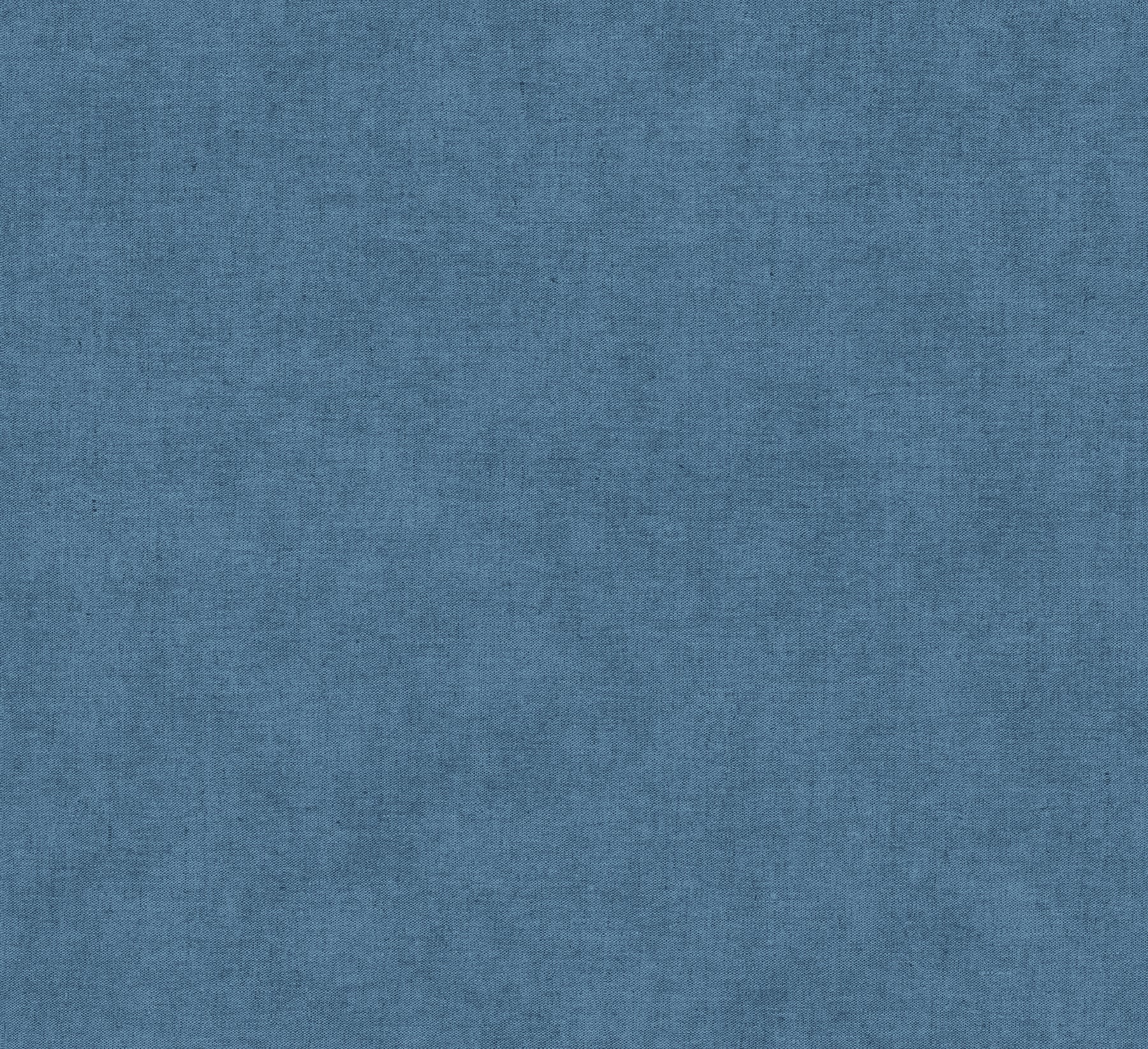 Blue linen-look fabric swatch with subtle texture.
