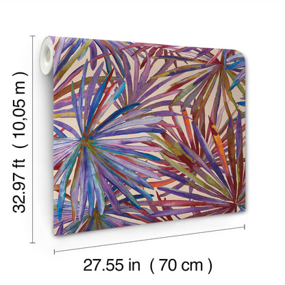 York Wallcoverings A-Street Prints Corifa Purple Palm Leaf Wallpaper Botanical Tropical Purple  Wallpaper - 4193-7452