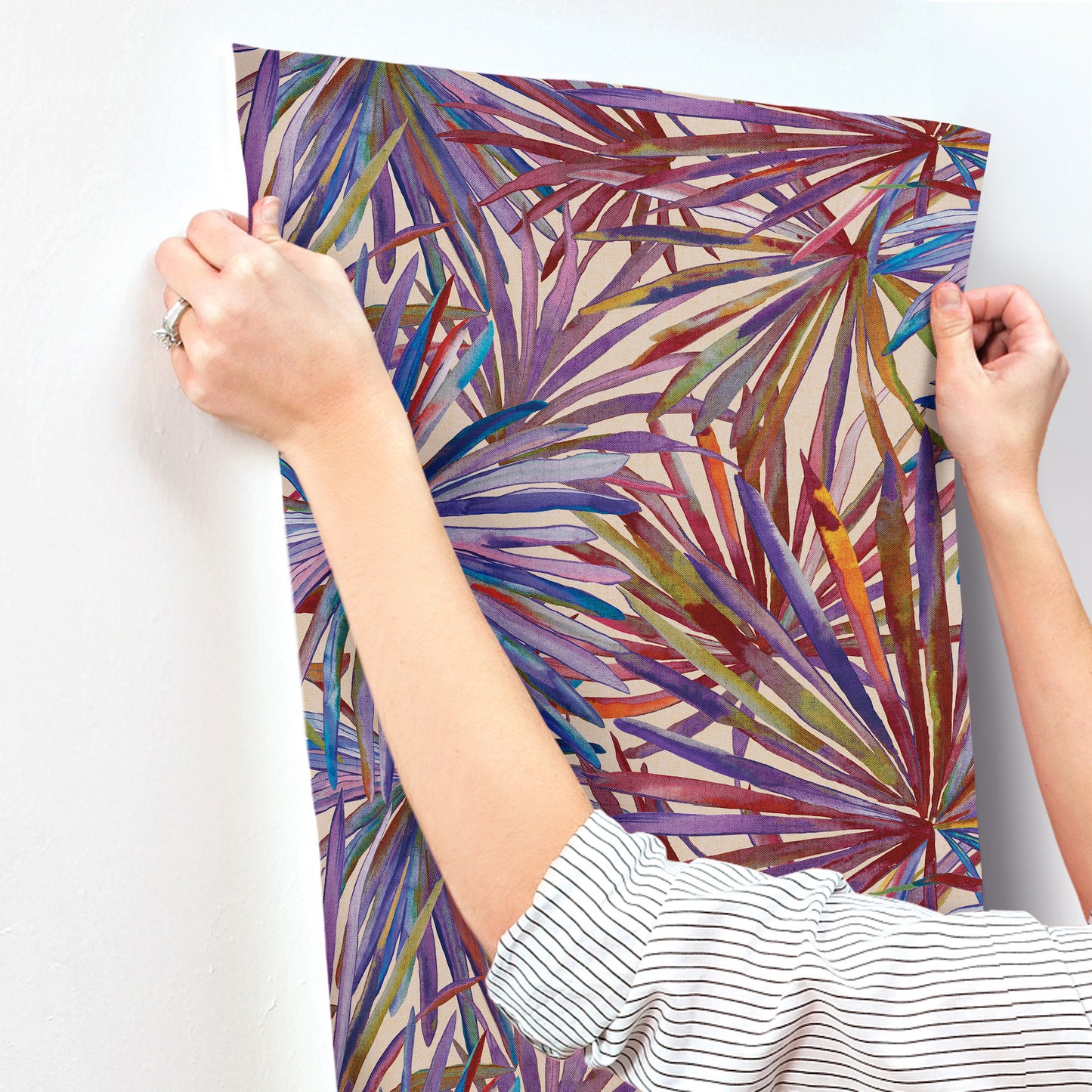 York Wallcoverings A-Street Prints Corifa Purple Palm Leaf Wallpaper Botanical Tropical Purple  Wallpaper - 4193-7452