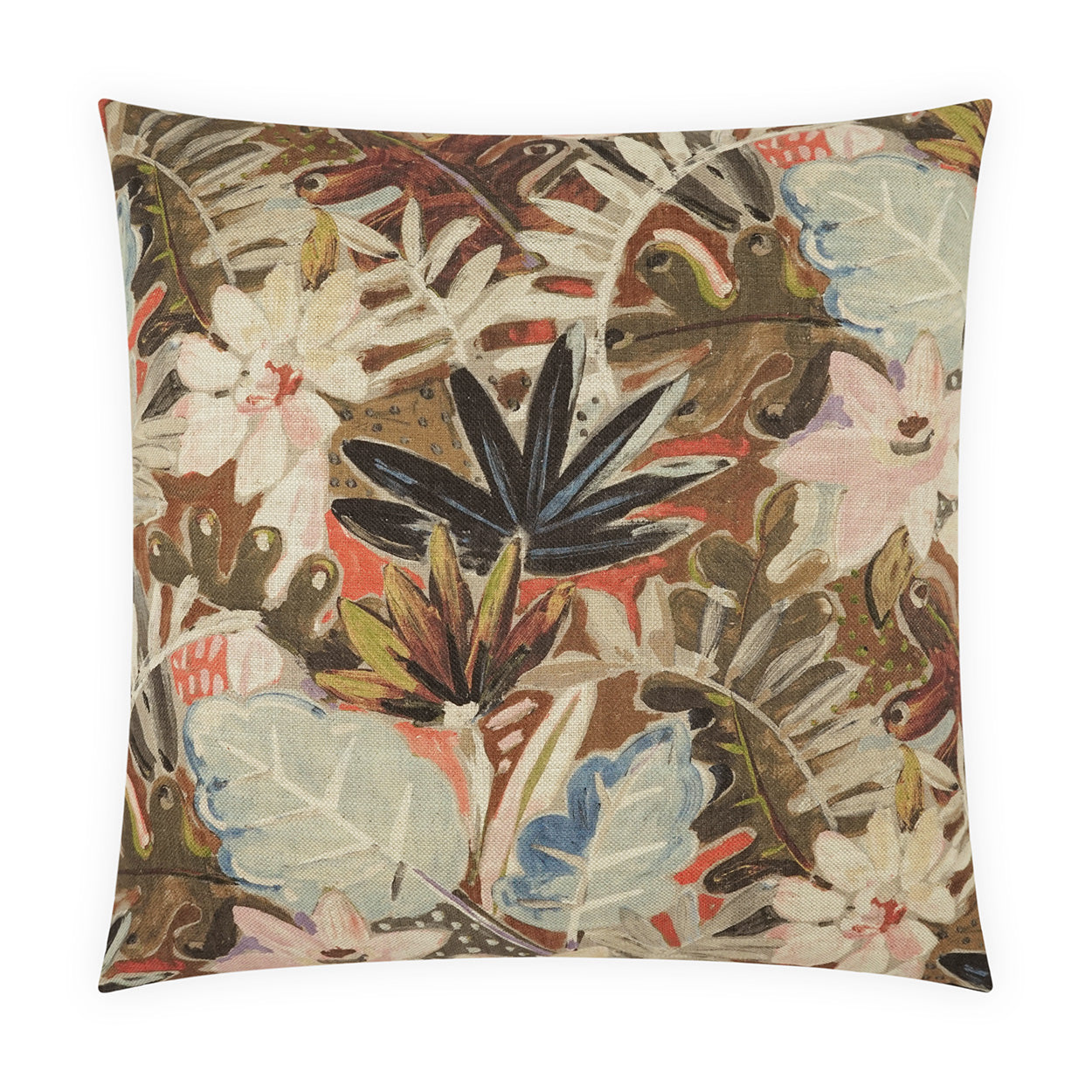 D.V. KAP HOME   24" x 24" Thriving Pillow Floral, Traditional    - 4194-2424