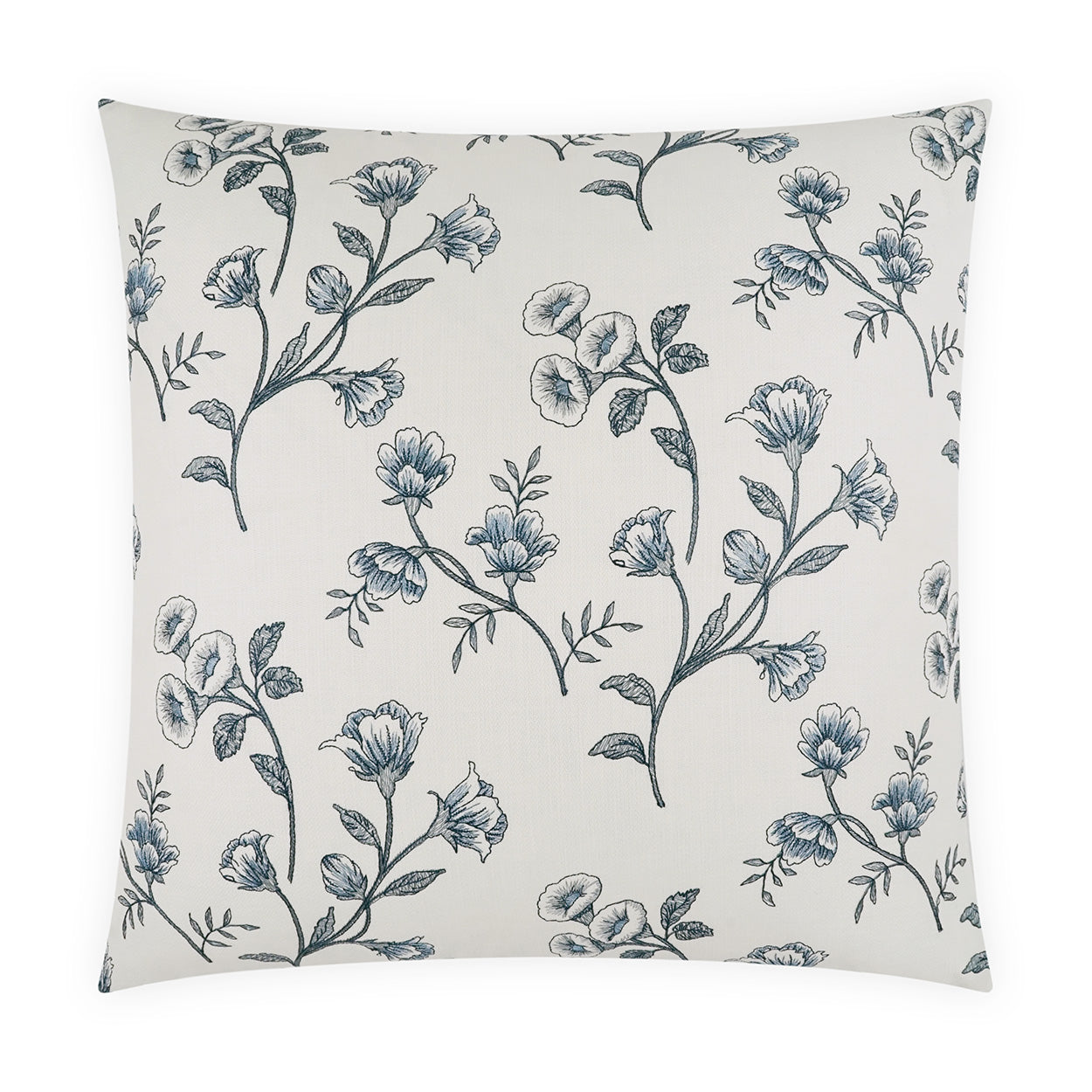 D.V. KAP HOME   24" x 24" Tulah Pillow Floral, Traditional, Embroidery    - 4200-2424