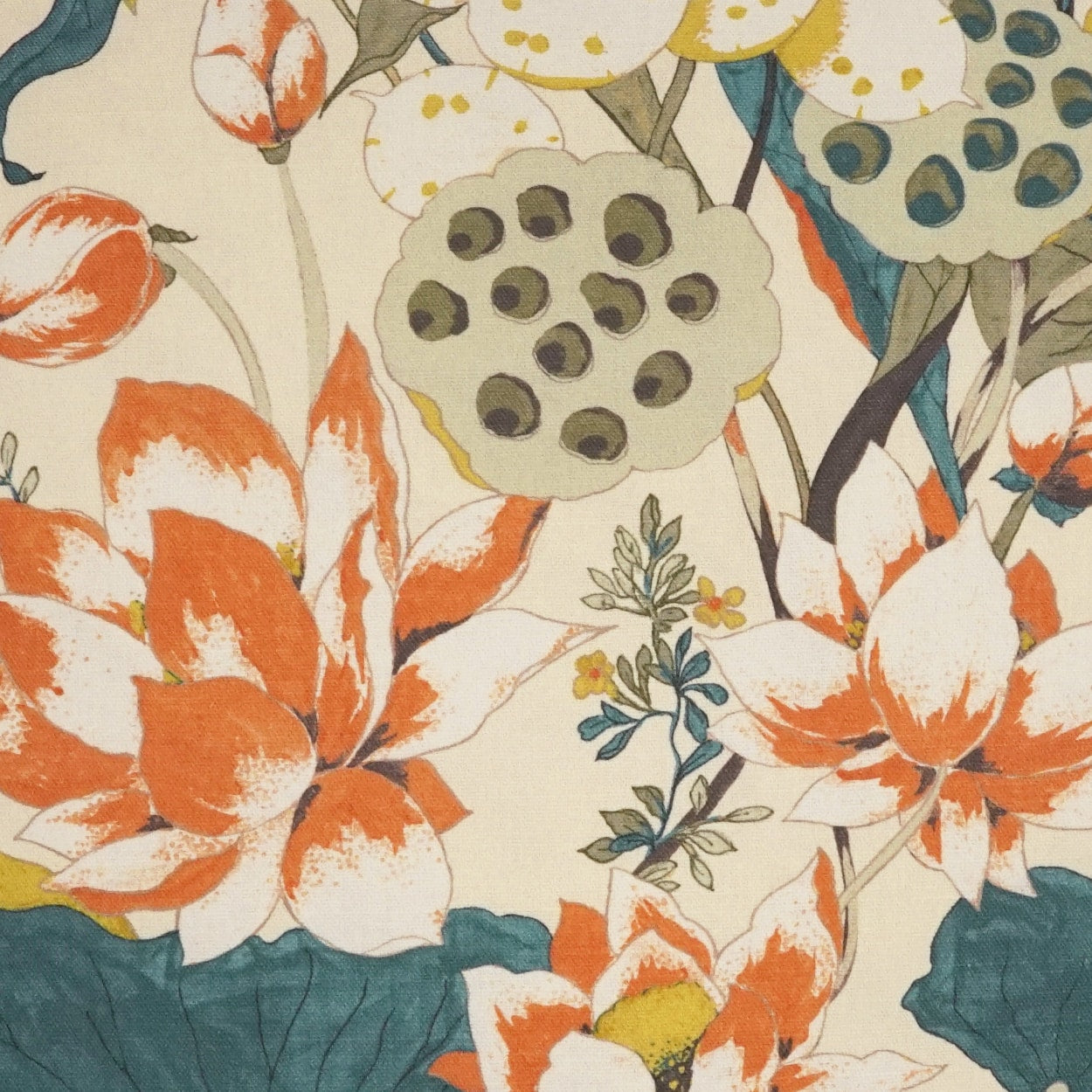 D.V. KAP HOME 4202-YARD Arabella Fabric Floral  Turquoise,Teal, Orange   - Arabella