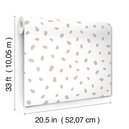 York Wallcoverings Advantage Animal Spots Taupe Polka Dot Wallpaper Graphics Modern Taupe  Wallpaper - 4203-27543