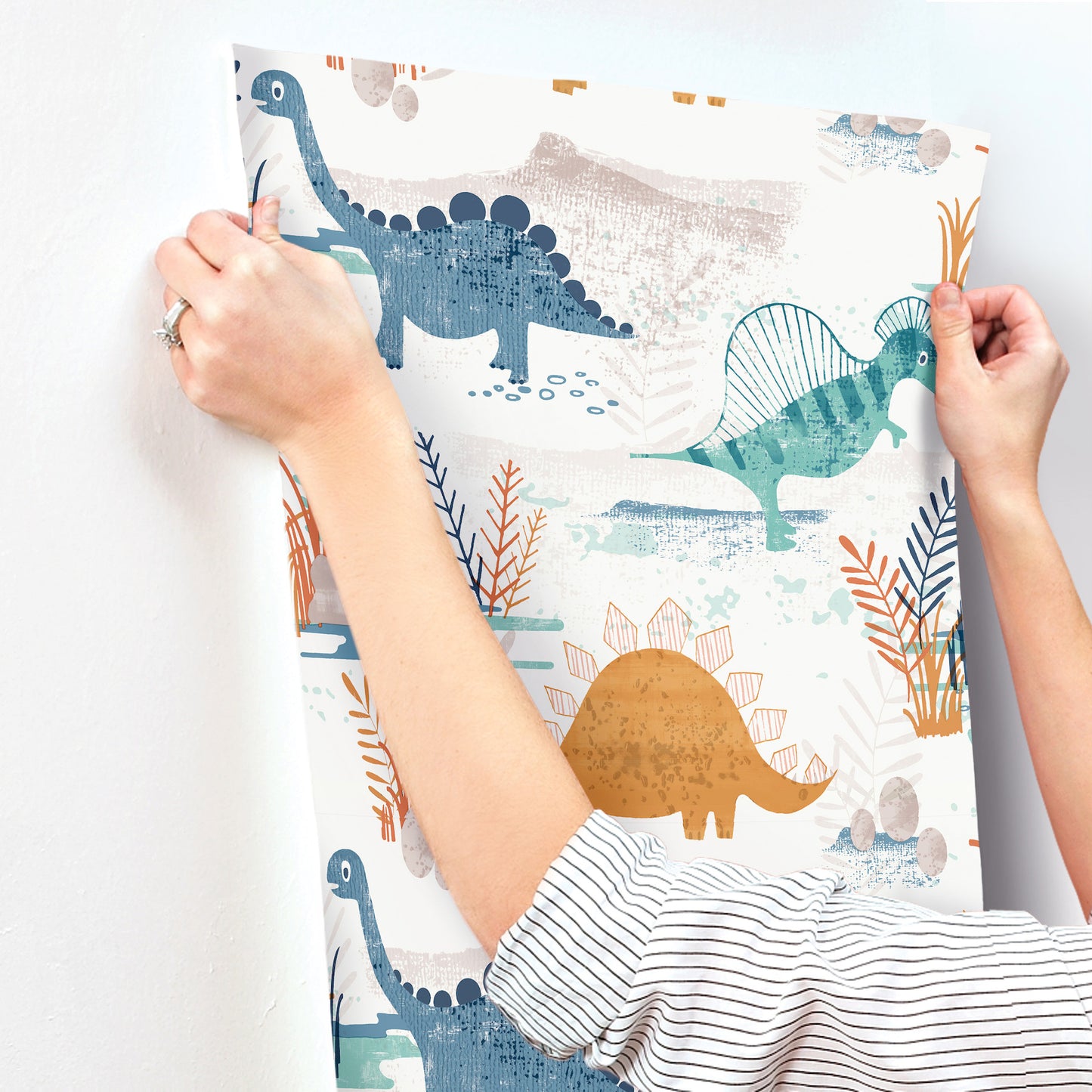 York Wallcoverings Advantage Prehistoric Dino Orange Whimsical Wallpaper Animals Kids Orange  Wallpaper - 4203-27545