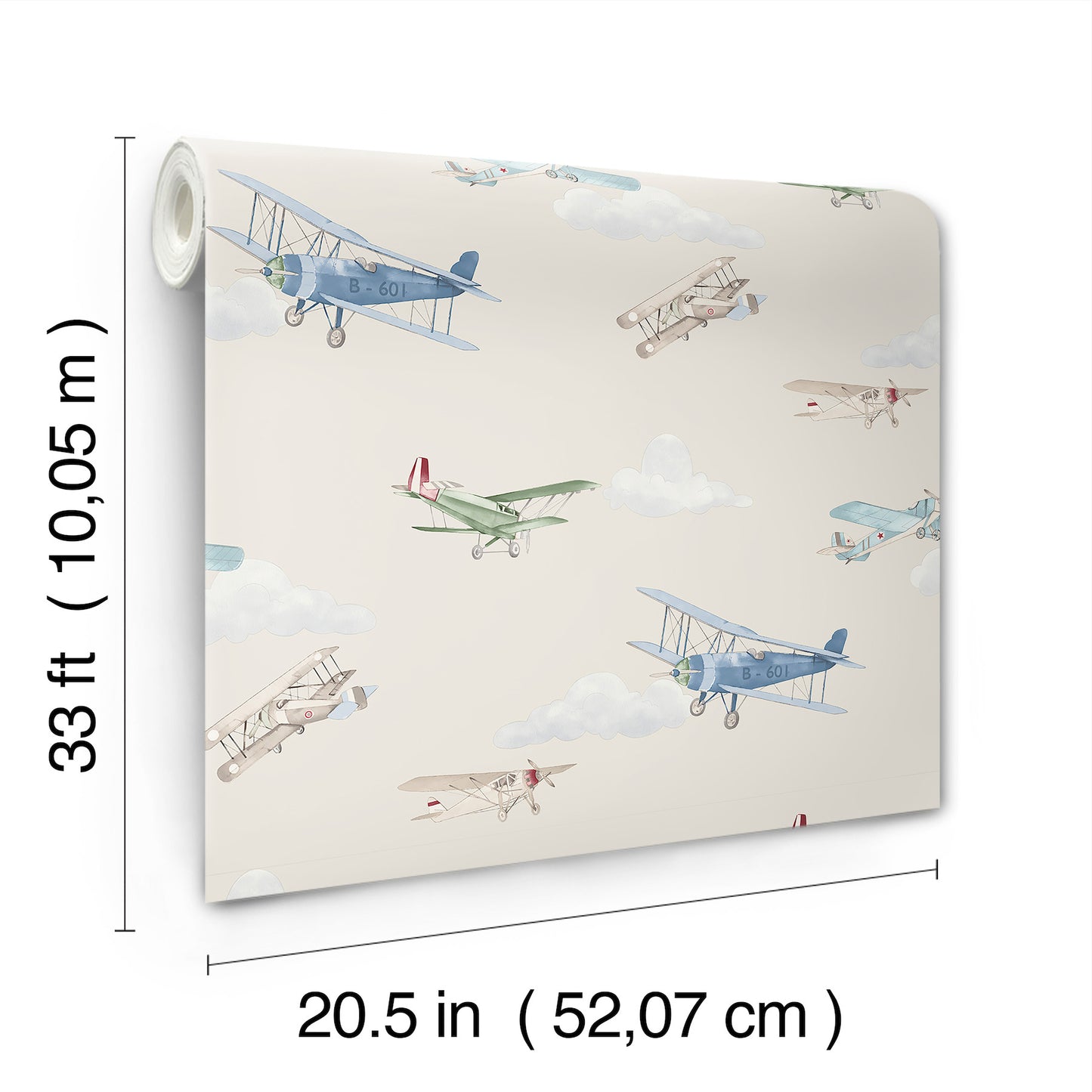 York Wallcoverings Advantage Aeroplanes Beige Skies Wallpaper Transportation Kids Beige  Wallpaper - 4203-27549