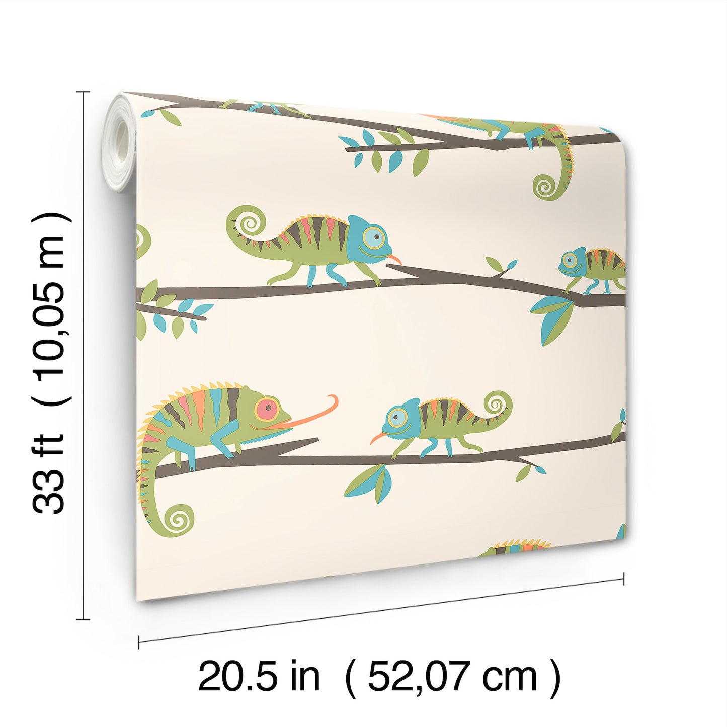 York Wallcoverings Advantage Chameleon Family Green Canopy Stroll Wallpaper Animals Kids Green  Wallpaper - 4203-27559