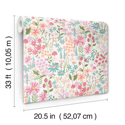 York Wallcoverings Advantage Flower Garden Pink Blossoms Wallpaper Botanical Whimsical Pink  Wallpaper - 4203-27561