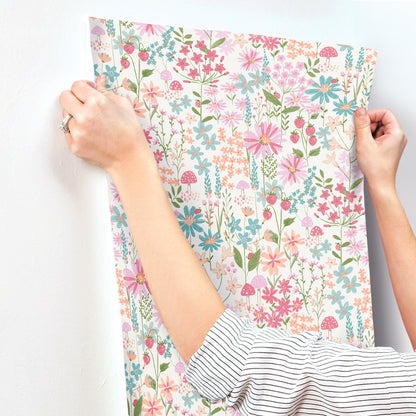 York Wallcoverings Advantage Flower Garden Pink Blossoms Wallpaper Botanical Whimsical Pink  Wallpaper - 4203-27561