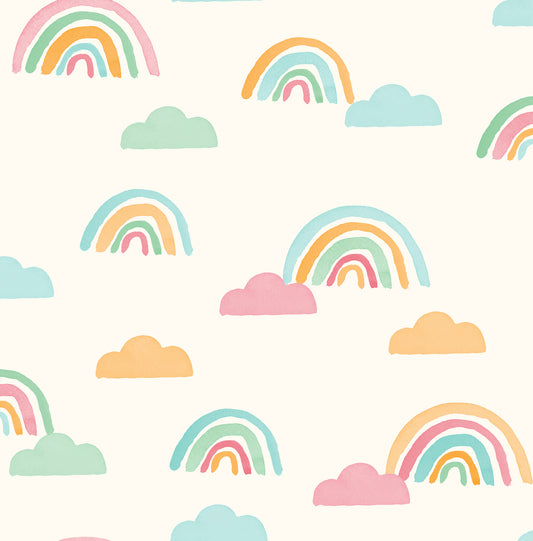 York Wallcoverings Advantage Over The Rainbow Multicolor Painted Skies Wallpaper Graphics Kids Multicolor  Wallpaper - 4203-27562