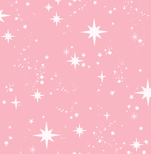 York Wallcoverings Advantage Twinkle Pink Starry Skies Wallpaper Graphics Kids Pink  Wallpaper - 4203-27566