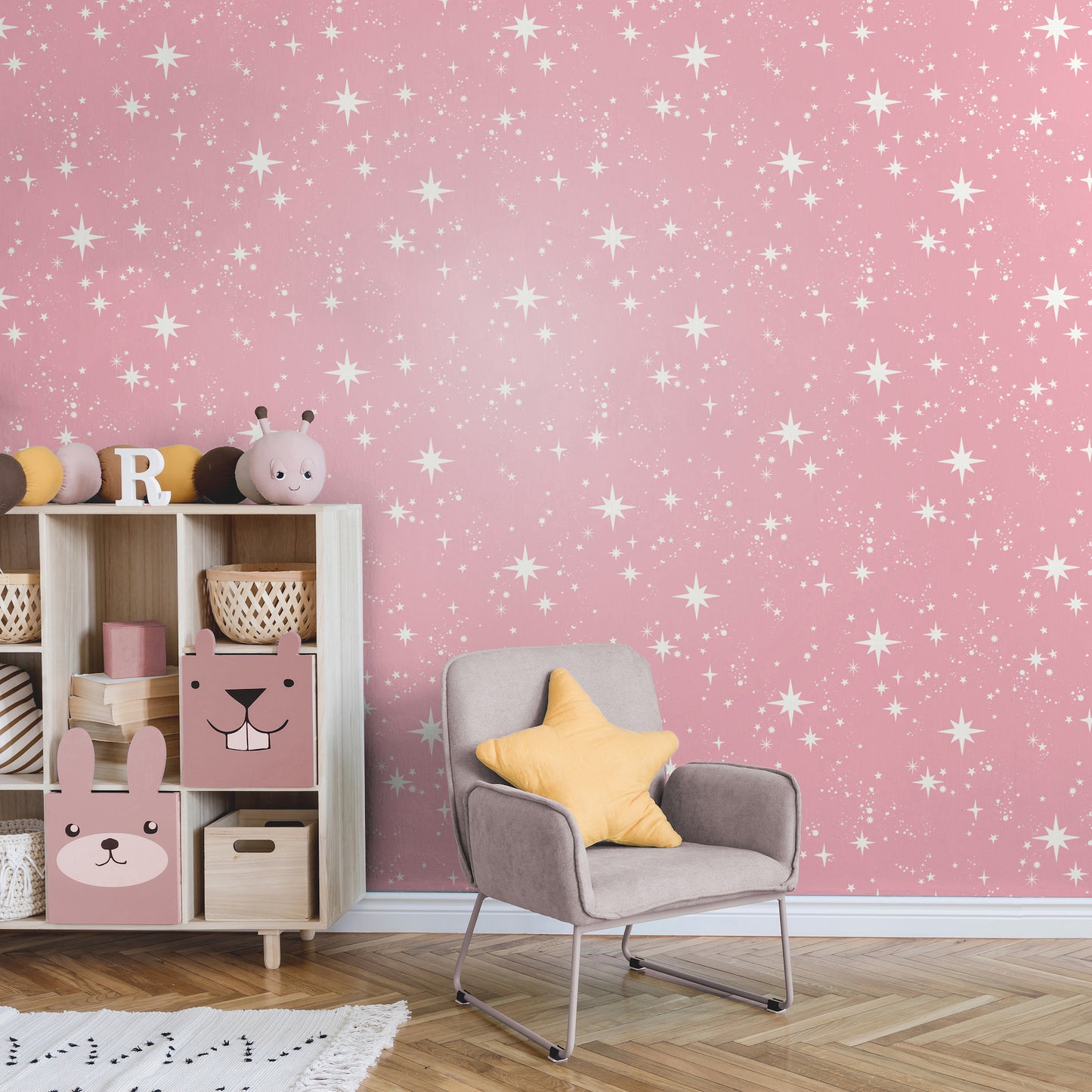 York Wallcoverings Advantage Twinkle Pink Starry Skies Wallpaper Graphics Kids Pink  Wallpaper - 4203-27566