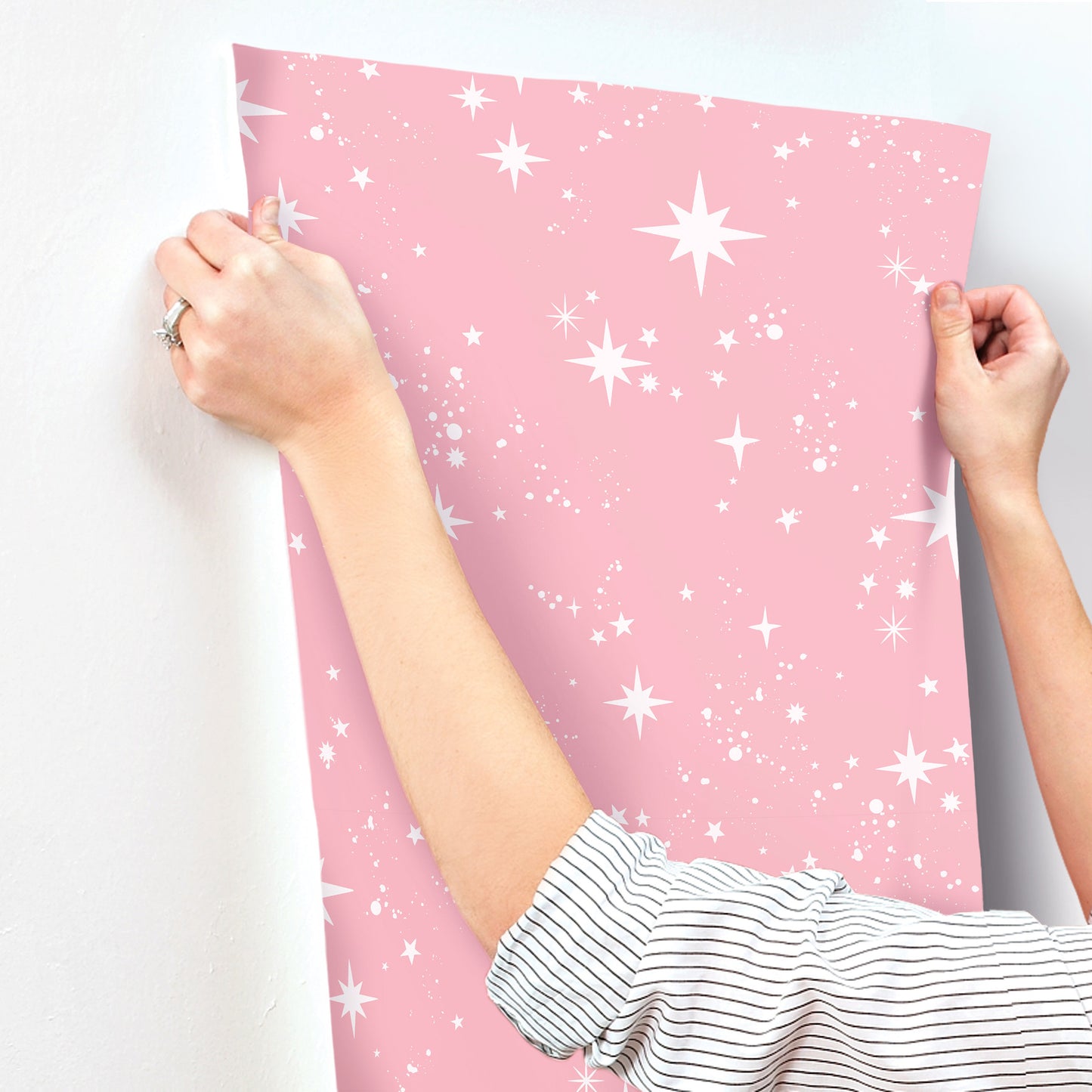 York Wallcoverings Advantage Twinkle Pink Starry Skies Wallpaper Graphics Kids Pink  Wallpaper - 4203-27566