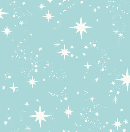 York Wallcoverings Advantage Twinkle Light Blue Starry Skies Wallpaper Graphics Kids Light Blue  Wallpaper - 4203-27567