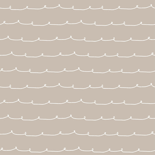 York Wallcoverings Advantage Wiggle Line Taupe Stripe Wallpaper Graphics Whimsical Taupe  Wallpaper - 4203-27569