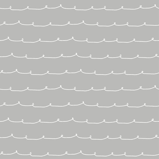 York Wallcoverings Advantage Wiggle Line Grey Stripe Wallpaper Graphics Whimsical Grey  Wallpaper - 4203-27570