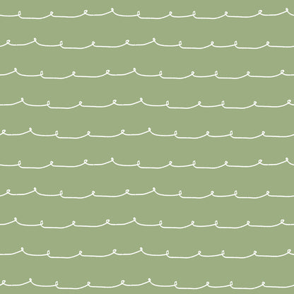 York Wallcoverings Advantage Wiggle Line Green Stripe Wallpaper Graphics Whimsical Green  Wallpaper - 4203-27571