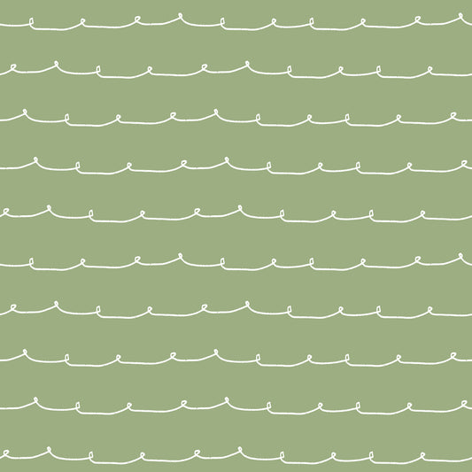 York Wallcoverings Advantage Wiggle Line Green Stripe Wallpaper Graphics Whimsical Green  Wallpaper - 4203-27571