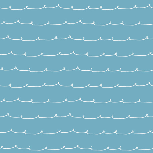 York Wallcoverings Advantage Wiggle Line Blue Stripe Wallpaper Graphics Whimsical Blue  Wallpaper - 4203-27572