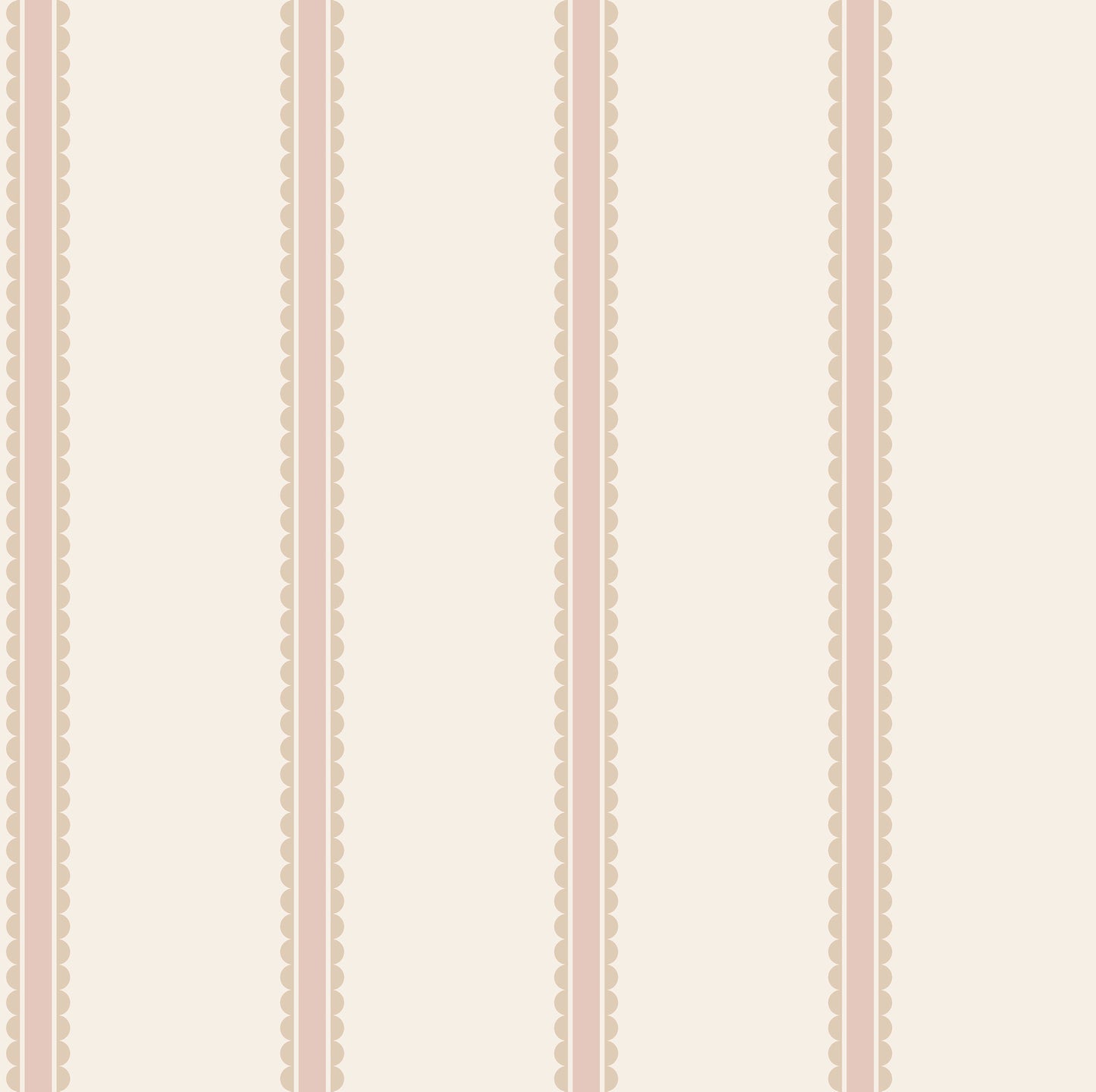 York Wallcoverings Advantage Bobbin Stripe Pink Scalloped Wallpaper Graphics Whimsical Pink  Wallpaper - 4203-27576