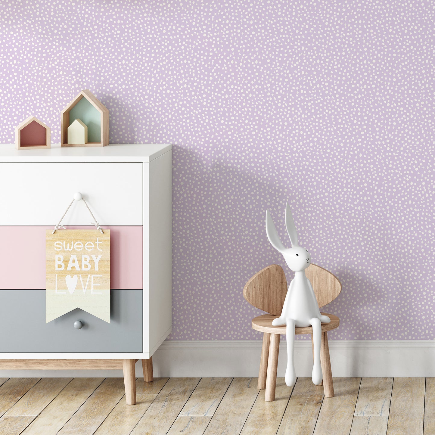 York Wallcoverings Advantage Dotty Lavender Petite Polka Dot Wallpaper Graphics Whimsical Lavender  Wallpaper - 4203-27579
