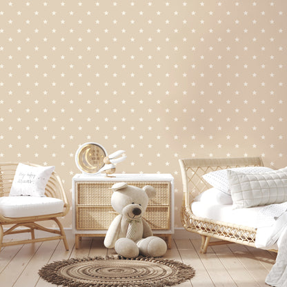 York Wallcoverings Advantage Starry Motif Light Brown Geometric Wallpaper Graphics Whimsical Light Brown  Wallpaper - 4203-27581