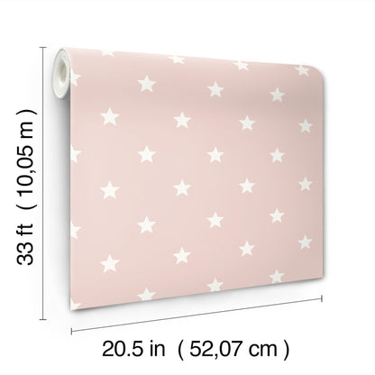 York Wallcoverings Advantage Starry Motif Pink Geometric Wallpaper Graphics Whimsical Pink  Wallpaper - 4203-27582