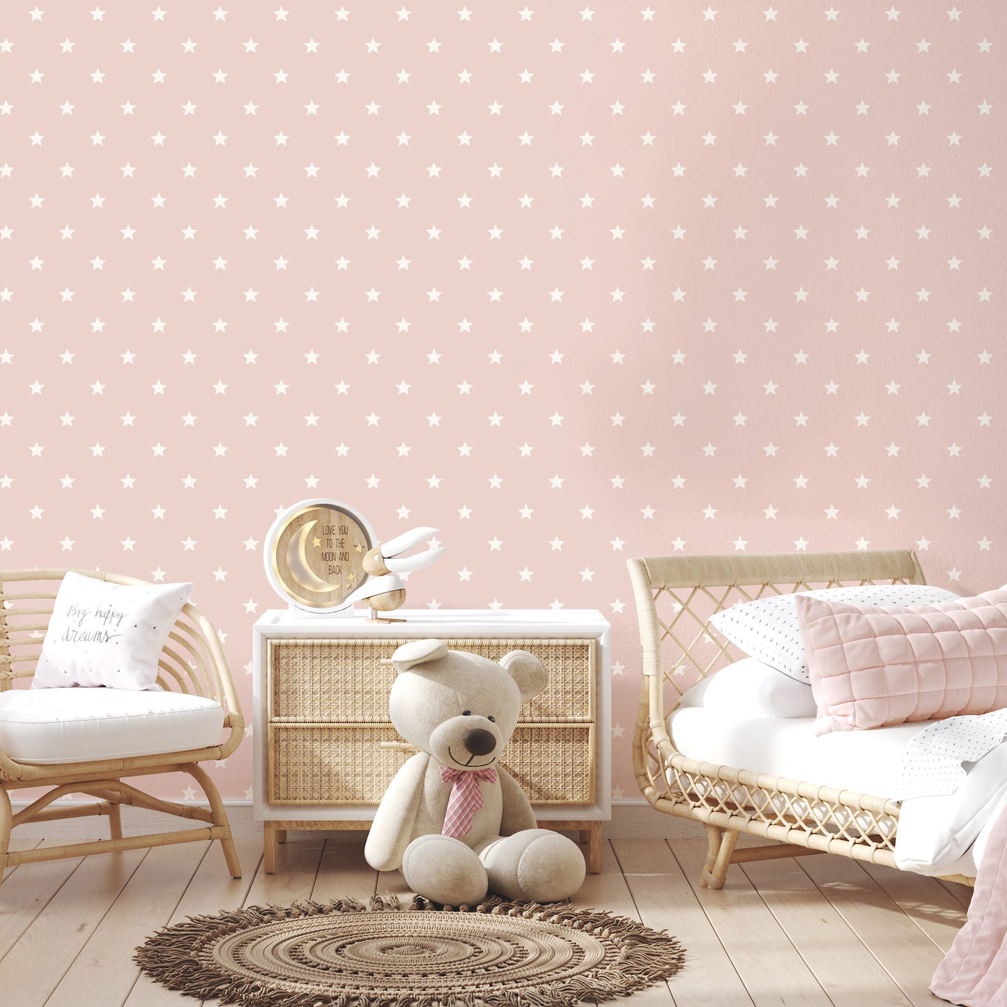 York Wallcoverings Advantage Starry Motif Pink Geometric Wallpaper Graphics Whimsical Pink  Wallpaper - 4203-27582