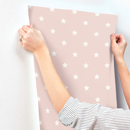 York Wallcoverings Advantage Starry Motif Pink Geometric Wallpaper Graphics Whimsical Pink  Wallpaper - 4203-27582