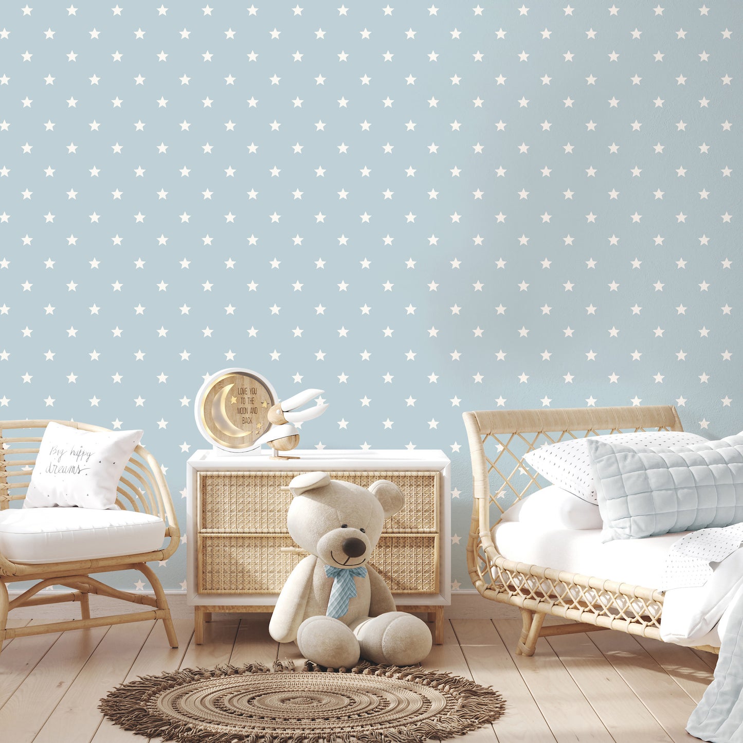York Wallcoverings Advantage Starry Motif Light Blue Geometric Wallpaper Graphics Whimsical Light Blue  Wallpaper - 4203-27583