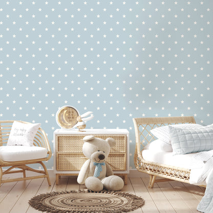 York Wallcoverings Advantage Starry Motif Light Blue Geometric Wallpaper Graphics Whimsical Light Blue  Wallpaper - 4203-27583