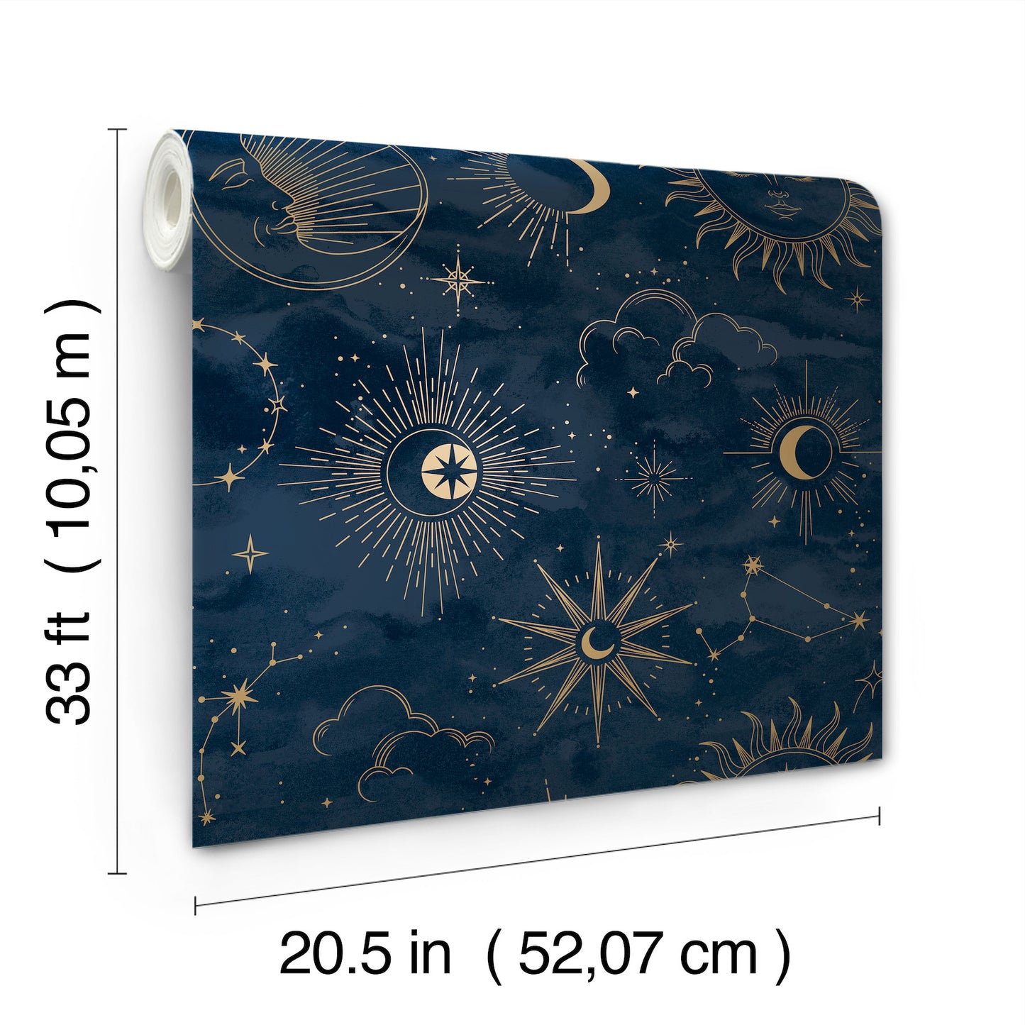 York Wallcoverings Advantage Mystic Navy Celestial Wallpaper Outer Space Whimsical Navy  Wallpaper - 4203-27587