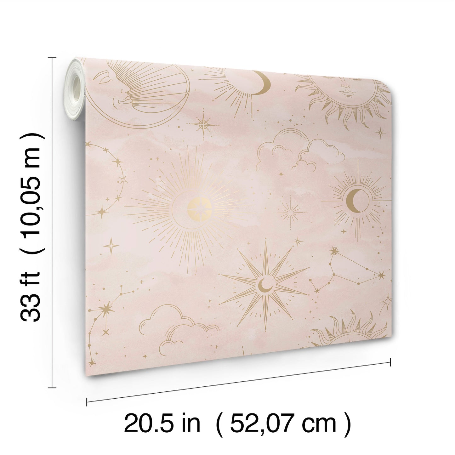 York Wallcoverings Advantage Mystic Pink Celestial Wallpaper Outer Space Whimsical Pink  Wallpaper - 4203-27588