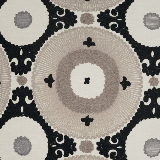 D.V. KAP HOME 4206-S-YARD Kasbah Fabric - Stone Circular - Dots, Textured, Embroidery, Global  Taupe   - Kasbah