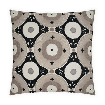 D.V. KAP HOME   24" x 24" Kasbah Pillow - Stone Circular - Dots, Textured, Embroidery, Global    - 4206-S-2424