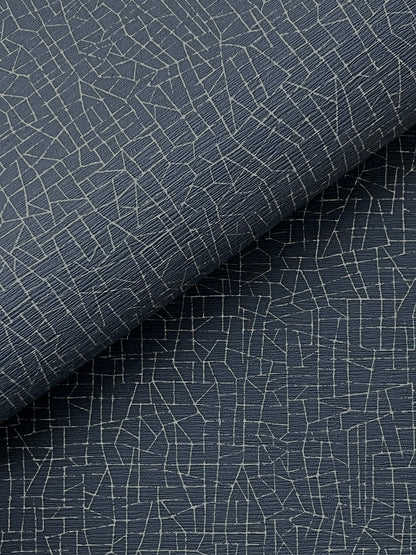 York Wallcoverings Warner Cary Dark Blue Petite Maze Wallpaper Graphics Transitional Dark Blue  Wallpaper - 4207-5408