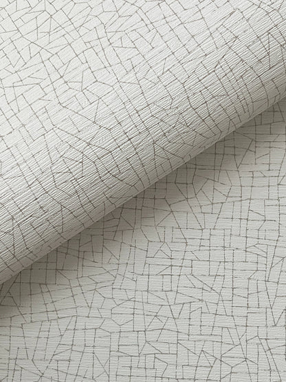 York Wallcoverings Warner Cary White Petite Maze Wallpaper Graphics Transitional White  Wallpaper - 4207-5410
